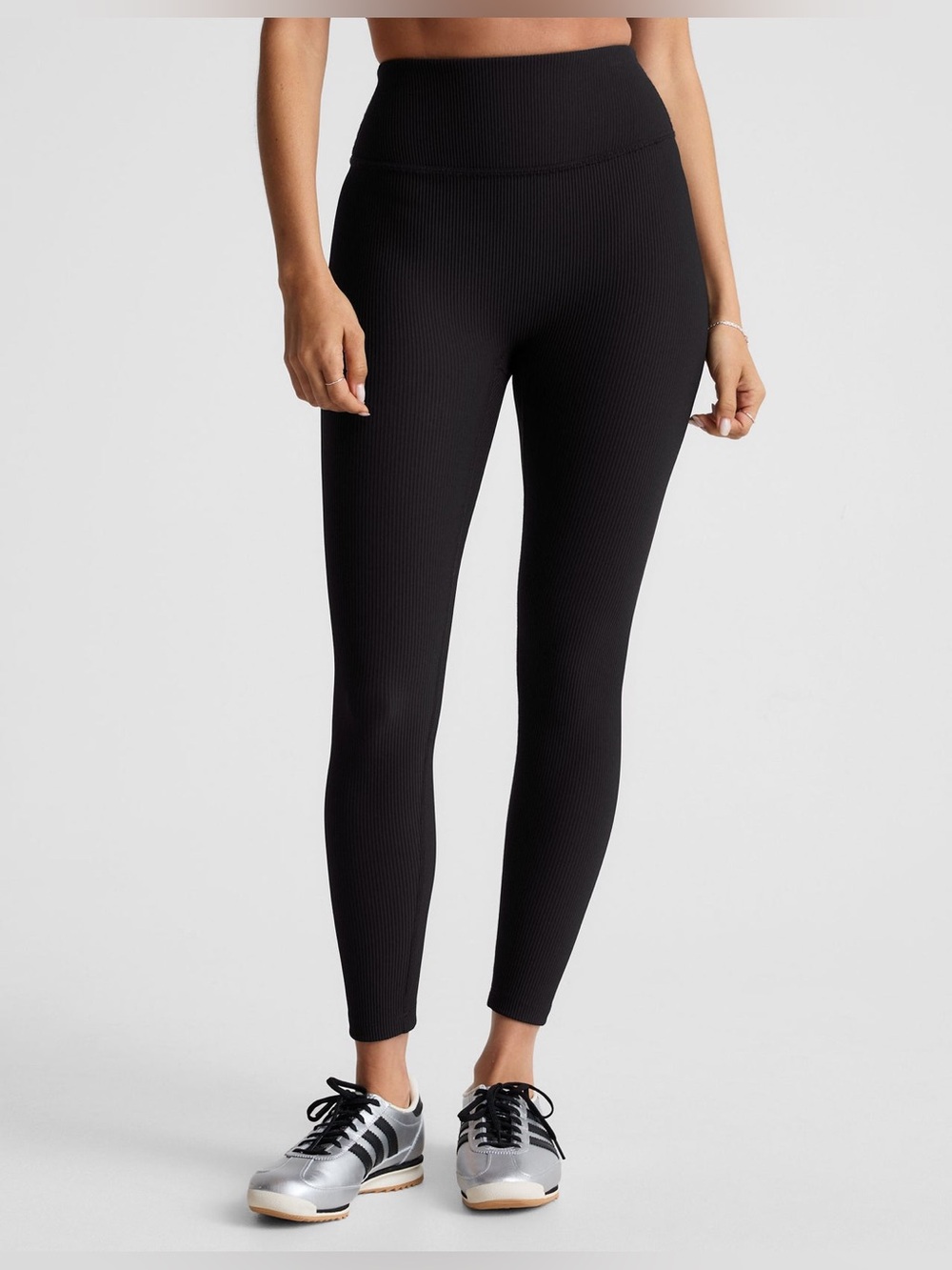 Beyond Yoga Black Ribbed High-Waist Leggings